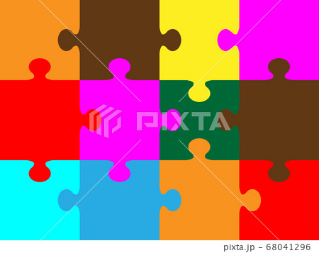 Vector colorful puzzle lettering - made from 68041296