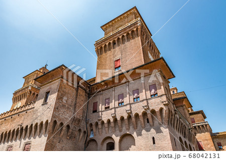 世界遺産 エステンセ城 イタリア フェラーラの写真素材