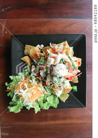 fried wonton and shrimp salad fried wonton and shrimp salad 68042189