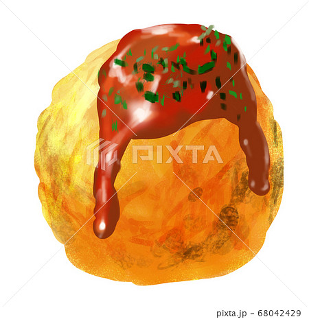 たこ焼き単体のイラスト素材