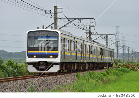 成田線　下総神崎－滑河　JR東日本　209系2100番台　C415編成（幕張） 68043550