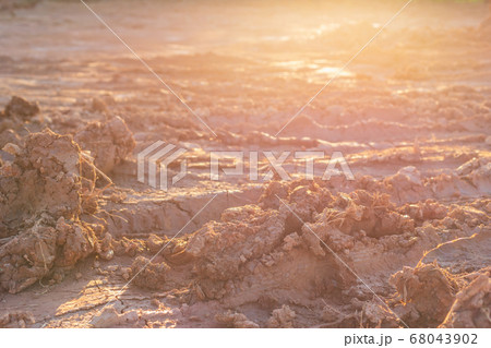 Heap of dry soil and rough mud in construction 68043902