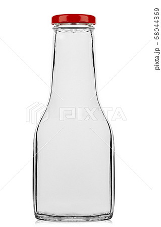 Empty sauce bottle with cap. Empty sauce bottle with cap. 68044369