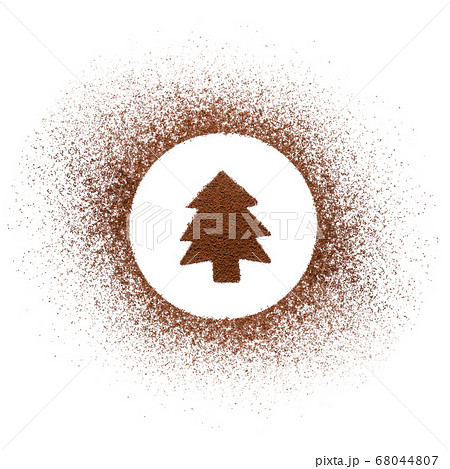 Ground coffee from coffee machine isolated on Ground coffee from coffee machine isolated on 68044807