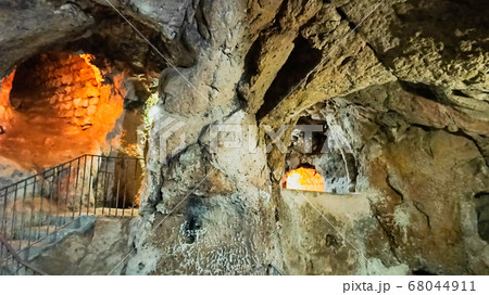 Ancient multi-level cave Derinkuyu Underground City in Cappadocia, Turkey 68044911