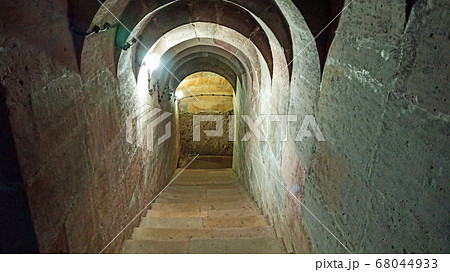 Ancient multi-level cave Derinkuyu Underground City in Cappadocia, Turkey 68044933