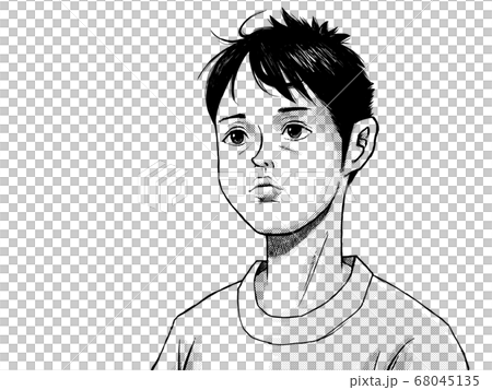 Pen drawing of a man gazing into the distance Pen drawing of a man gazing into the distance 68045135