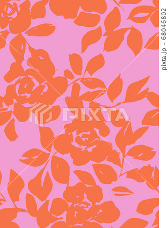 Floral seamless pattern with roses silhouettes Floral seamless pattern with roses silhouettes 68046802