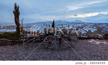 Ortahisar cave castle at nigth time in Cappadocia, Turkey 68048499