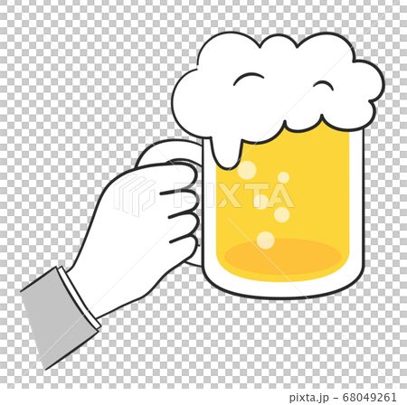 ビールを持つ会社員の手 イラストのイラスト素材