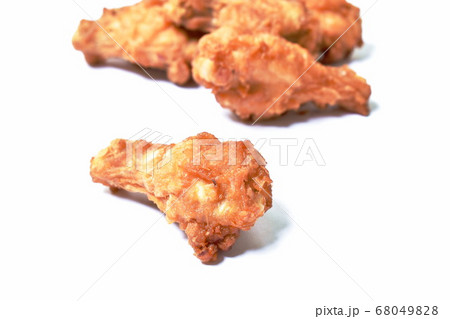 crispy fried chicken drum wing on white background 68049828