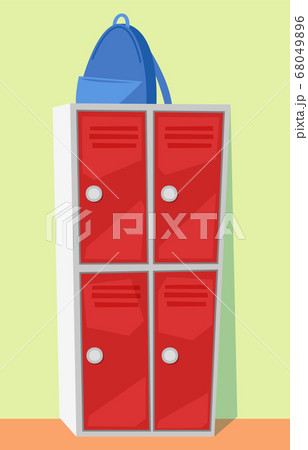 Rucksack on Locker, Backpack and Storage Vector Rucksack on Locker, Backpack and Storage Vector 68049896