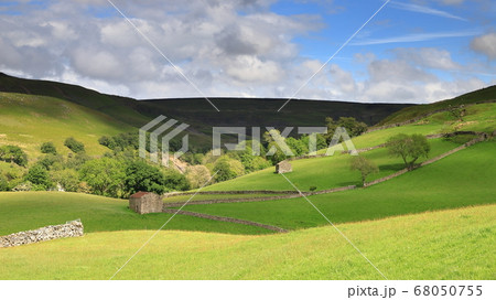 Swaledale Countryside. The Swaledale countryside in the Yorkshire Dales National Park in Northern England. The picture was taken close to the village of Keld. Swaledale Countryside. The Swaledale countryside in the Yorkshire Dales National Park in Northern England. The picture was taken close to the village of Keld. 68050755