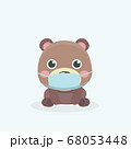 face mask cartoon animal illustration. 68053448