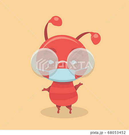 face mask cartoon animal illustration. 68053452