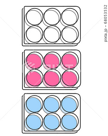 実験機材 6 Well Plate 立体図のイラスト素材