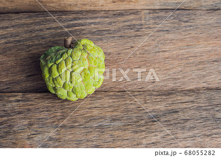 Cherimoya fruit on the table, ready to be eaten 68055282