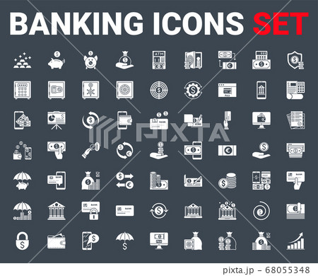 Set banking icons glyph. Set banking icons glyph. 68055348