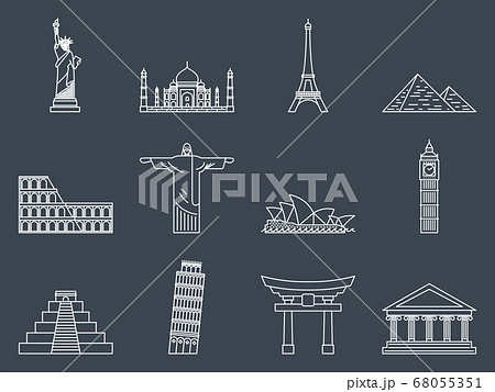 Landmark Icons set. 68055351