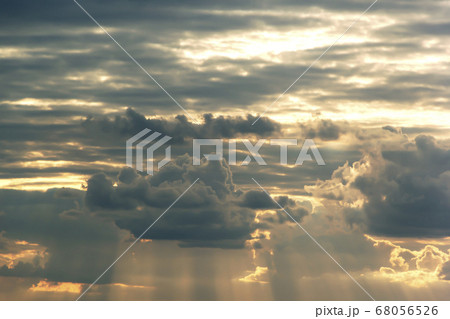 Beautiful clouds in the evening setting sun 68056526