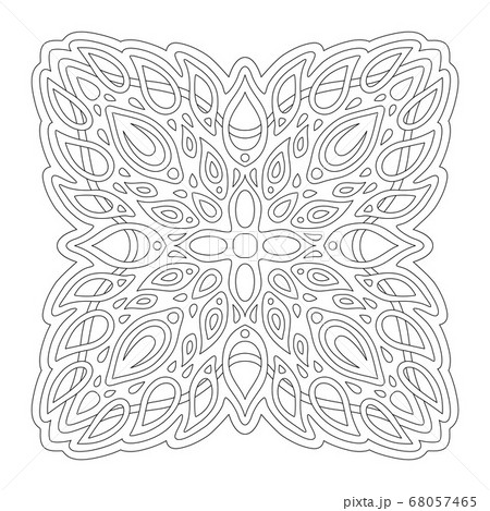 Art for coloring book page with linear pattern Art for coloring book page with linear pattern 68057465