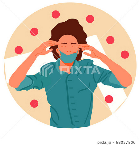 The masked doctor is resting. coronavirus around The masked doctor is resting. coronavirus around 68057806