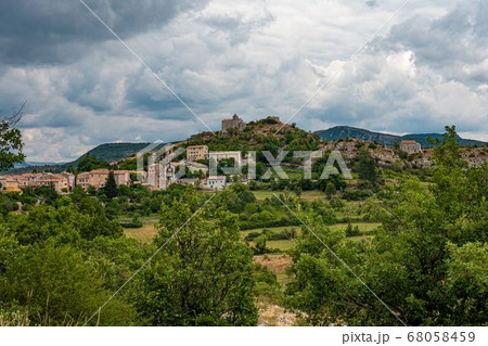 Small village in the French Alps 68058459
