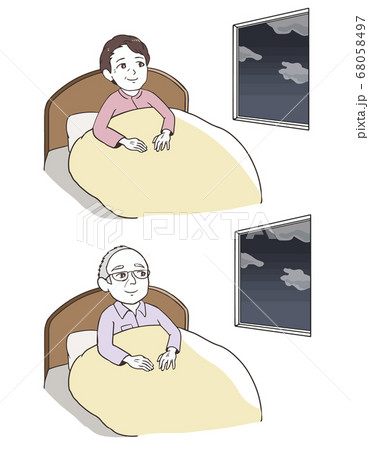 窓の外を見る高齢者 夜 窓の外を見る高齢者 夜 68058497