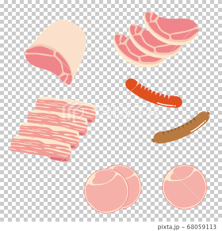豚加工肉セットイラスト 68059113