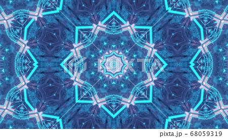 3D Illustration Neon Blue Star Background 68059319