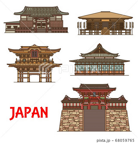 Japanese travel landmarks with religion buildings Japanese travel landmarks with religion buildings 68059765