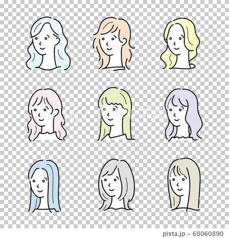 Face icon long hair 68060890