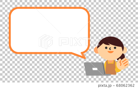 人女性圍裙電腦氣球 68062362