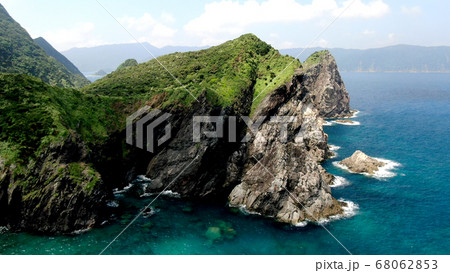 奄美大島のホノホシ海岸の空撮 68062853