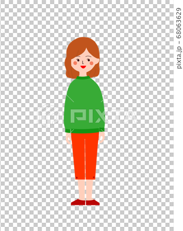 若い女性 正面 全身 若い女性 正面 全身 68063629