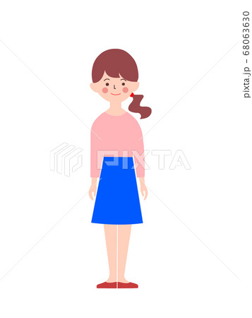 若い女性 正面 全身 若い女性 正面 全身 68063630
