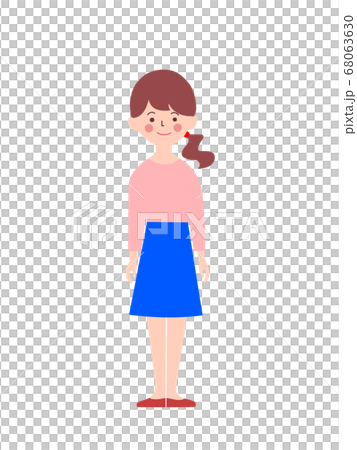 若い女性 正面 全身 若い女性 正面 全身 68063630