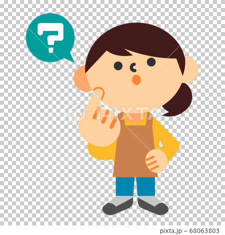 Person woman apron whole body doubt hatena think Person woman apron whole body doubt hatena think 68063803