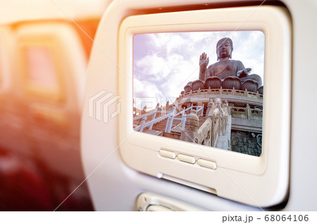 Aircraft monitor in front of passenger seat 68064106