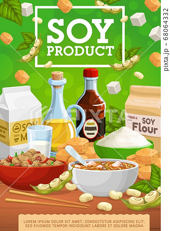 Soy products, soybean food of legume plant beans Soy products, soybean food of legume plant beans 68064332