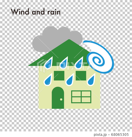 風雨の損害の家のイラスト 68065305
