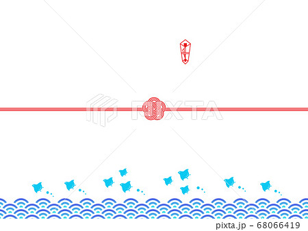 青海波と千鳥　熨斗 68066419