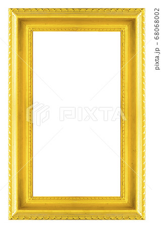 gold picture frame isolated. 68068002