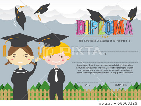 Preschool Elementary School Kids Diploma Certificate Preschool Elementary School Kids Diploma Certificate 68068329