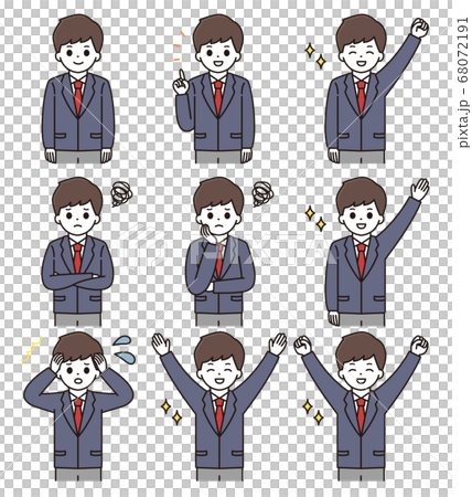 男子学生 イラスト セットのイラスト素材 男子学生 イラスト セットのイラスト素材