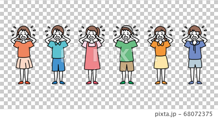 泣いている子供たち 68072375