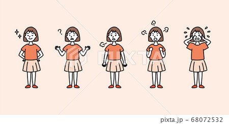 いろんなポーズの女の子a 2のイラスト素材