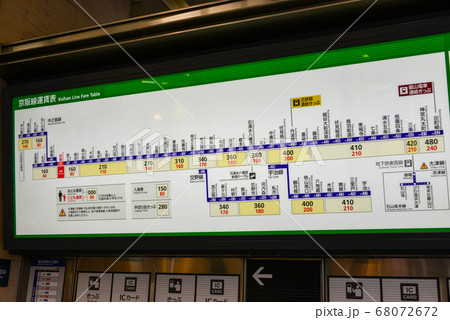 京阪線京橋駅運賃表 68072672