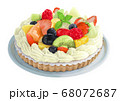 カラフルなフルーツタルトのリアルなイラスト 68072687