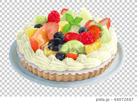 Realistic Illustration Of Colorful Fruit Tart Stock Illustration